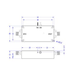 HS-Gain30dB P1dB24dBm NF2.2dB Power Amplifier With SMAF (0.4-8G)_Web2